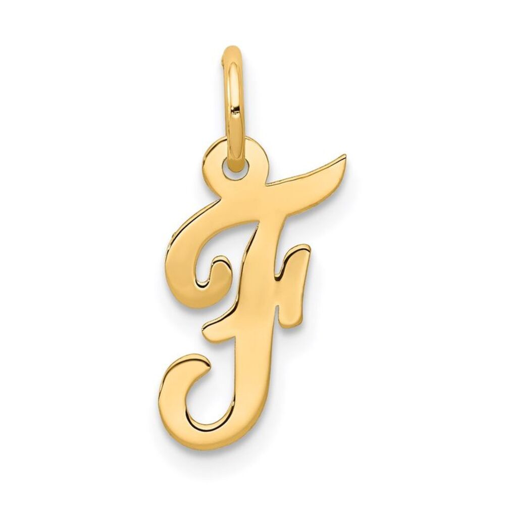 Kazi Luxury 14k Yellow Gold Small Script Letter F… - image 1
